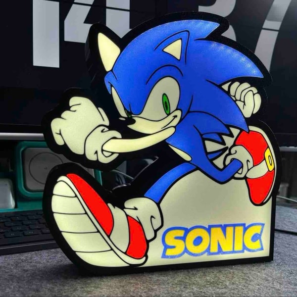 Senic Led Light Box Sonic the Hedgehog Light Box 3D Printed LED Lamp Neon Sign F | Inspire ...
