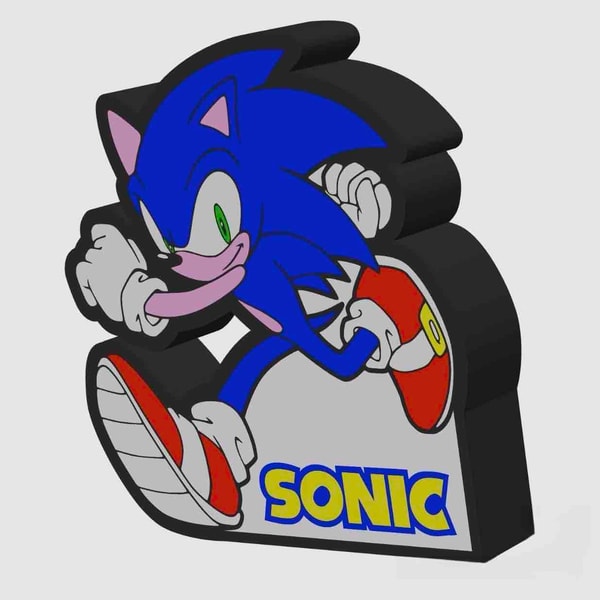 Senic Led Light Box Sonic the Hedgehog Light Box 3D Printed LED Lamp Neon Sign F | Inspire ...