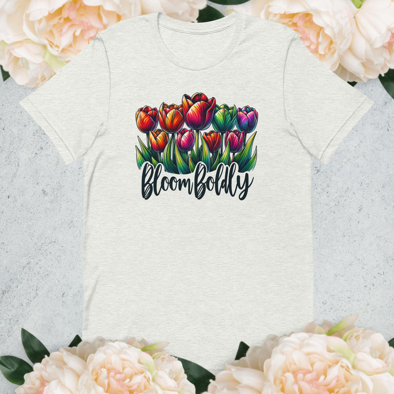 Bright Floral Graphic TShirt Colorful Bloom Boldly Tee Unique Flower Shirt Artistic Nature Print Sp 1