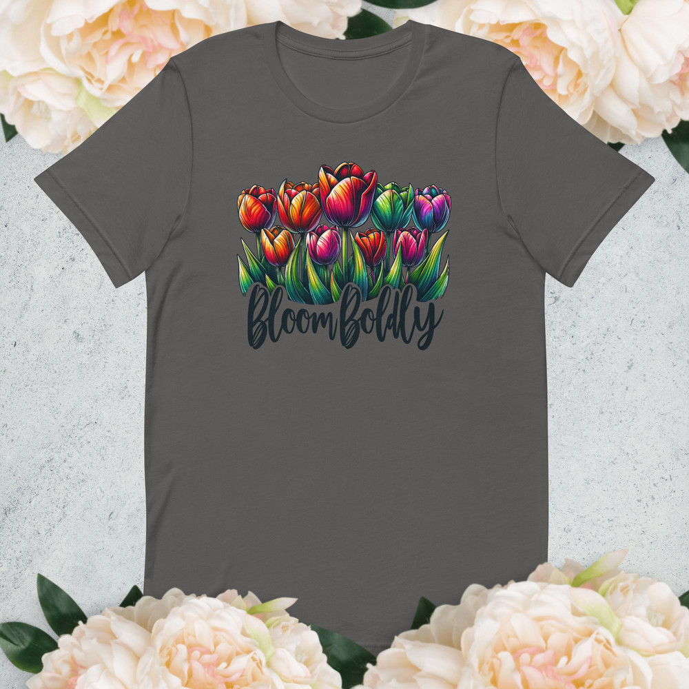 Bright Floral Graphic TShirt Colorful Bloom Boldly Tee Unique Flower Shirt Artistic Nature Print Sp 2