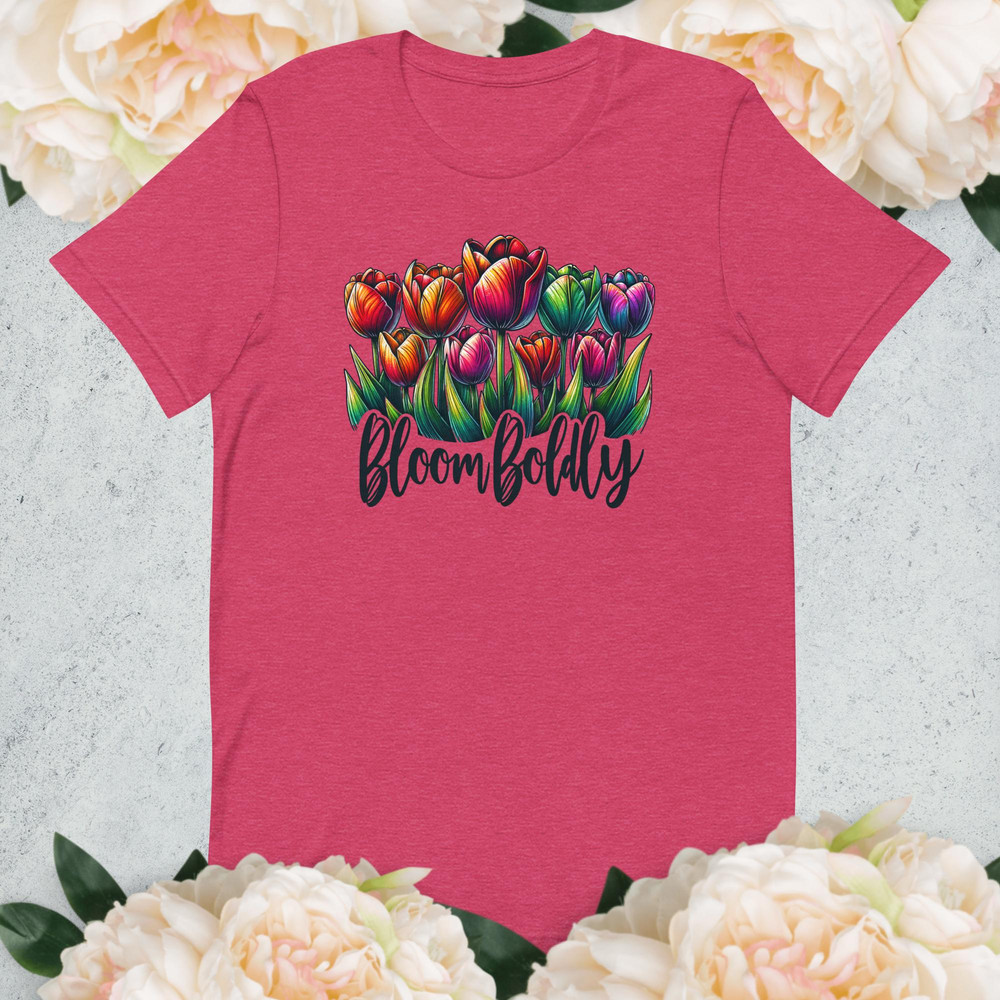 Bright Floral Graphic TShirt Colorful Bloom Boldly Tee Unique Flower Shirt Artistic Nature Print Sp 4