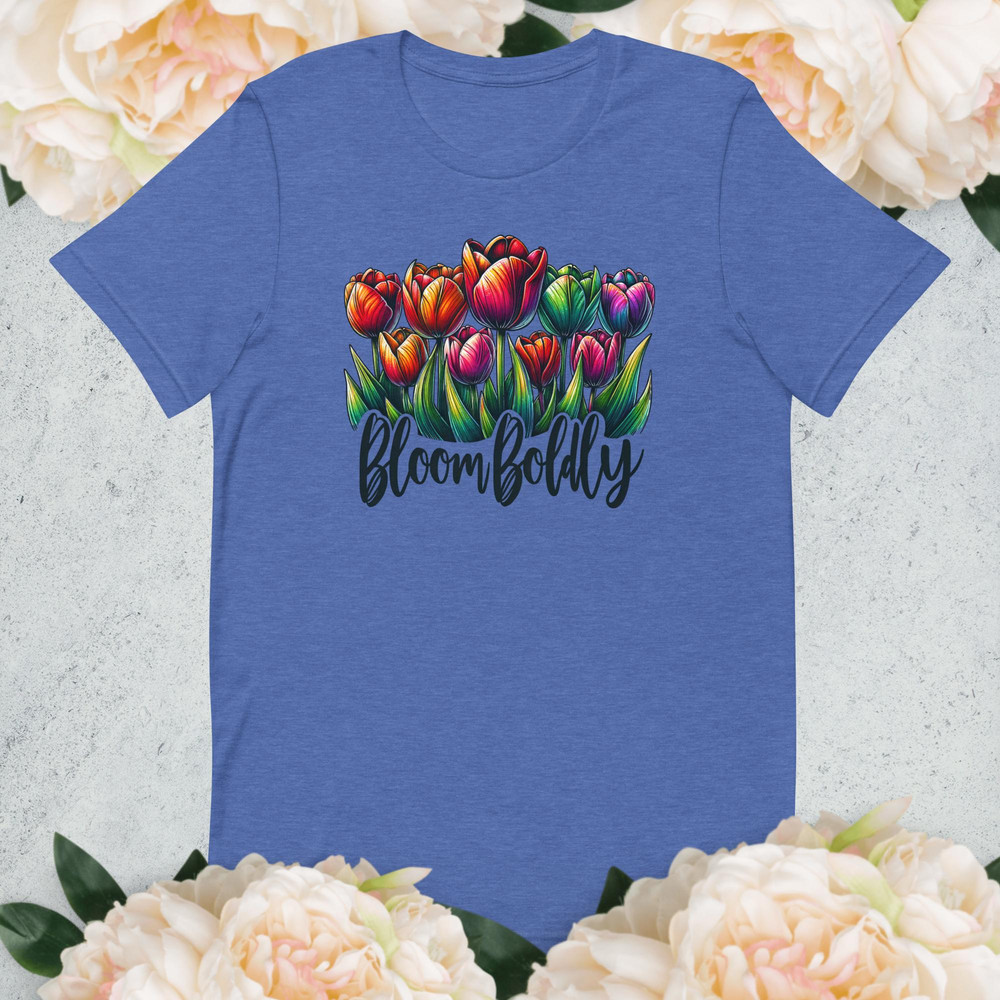 Bright Floral Graphic TShirt Colorful Bloom Boldly Tee Unique Flower Shirt Artistic Nature Print Sp 0