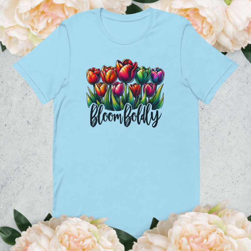 Bright Floral Graphic TShirt Colorful Bloom Boldly Tee Unique Flower Shirt Artistic Nature Print Sp 5