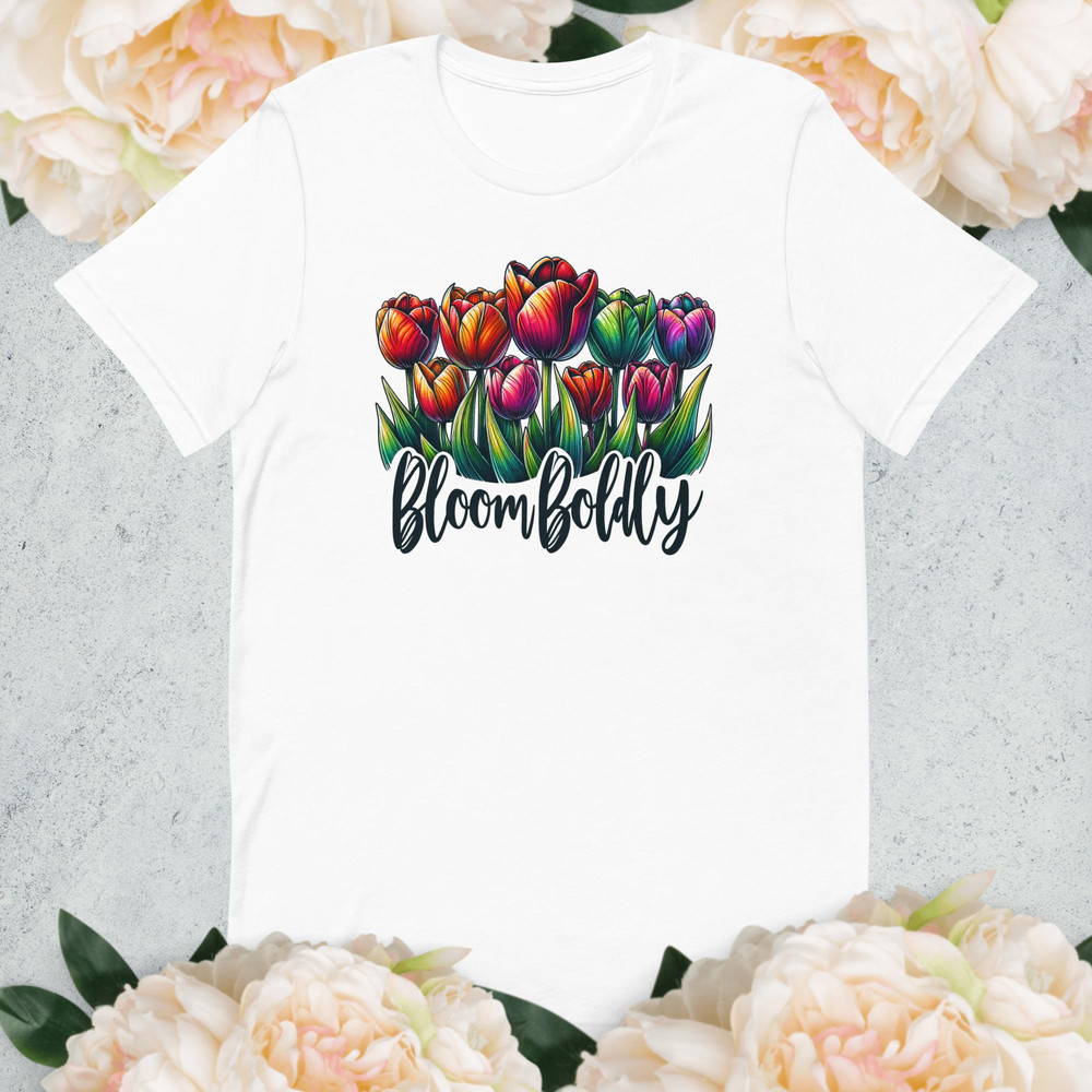 Bright Floral Graphic TShirt Colorful Bloom Boldly Tee Unique Flower Shirt Artistic Nature Print Sp 6