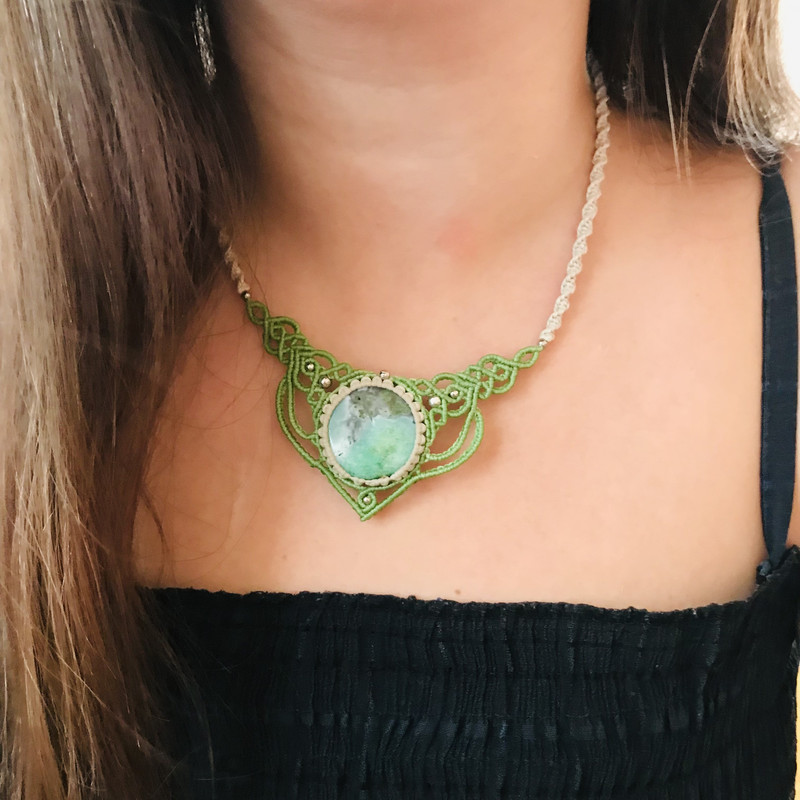 Chrysoprase Gemstone Necklace 2
