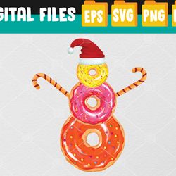 donuts doughnut snowman christmas t for donuts lover svg, eps, png, dxf, digital download