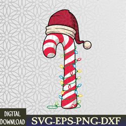 christmas candy cane santa hat xmas light svg, eps, png, dxf, digital download