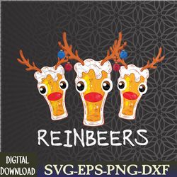 reinbeers funny reindeer beer christmas drinking xmas svg, eps, png, dxf, digital download