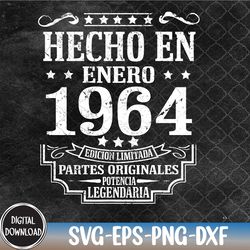 Made In January 1964 Spanish 60th Birthday Svg, Eps, Png, Dxf, Digital Download