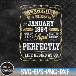 january 1964 60th birthday gift 60 year old svg, eps, png, dxf, digital download