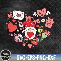 gnome valentine doodle svg, valentine svg,happy valentine,heart svg, svg, png,eps,dxf,digital download