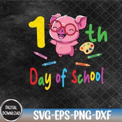 cute glasses pig happy 100th day of school, 100th day of school svg, svg, eps, png, dxf