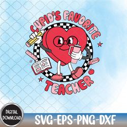 cupid's favorite teacher cute heart valentines day, valentines day svg, svg, eps, png, dxf