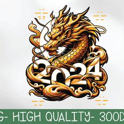 happy chinese new year 2024 - lunar new year dragon zodiac png digital download