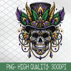 Mardi Gras Skull Top Hat New Orleans Witch Doctor Voodoo PNG Digital Download