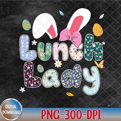 Bunny Lunch Lady Funny Egg Easter Day Floral Svg, Eps, Png, Dxf