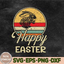 Happy Easter Bunny Rabbit Kids Retro Svg, Eps, Png, Dxf