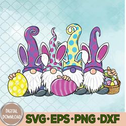 Happy Easter Day With Gnomies Svg, Rabbit Bunny Gnome Egg Hunting Svg, Happy Easter Svg, Eps, Png, Dxf