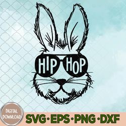 hip hop happy easter bunny face with sunglasses svg, hip hop svg, easter bunny sunglasses svg, easter svg, eps, png, dxf