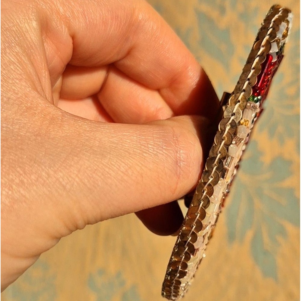 Handcrafted Klimts Danae Beaded Brooch 3