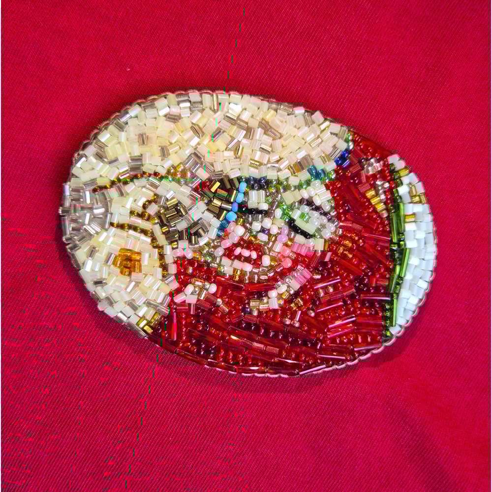 Handcrafted Klimts Danae Beaded Brooch 1