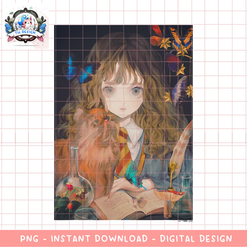 Harry Potter Deathly Hallows 2 Hermione And Cat Portrait PNG Download copy.png