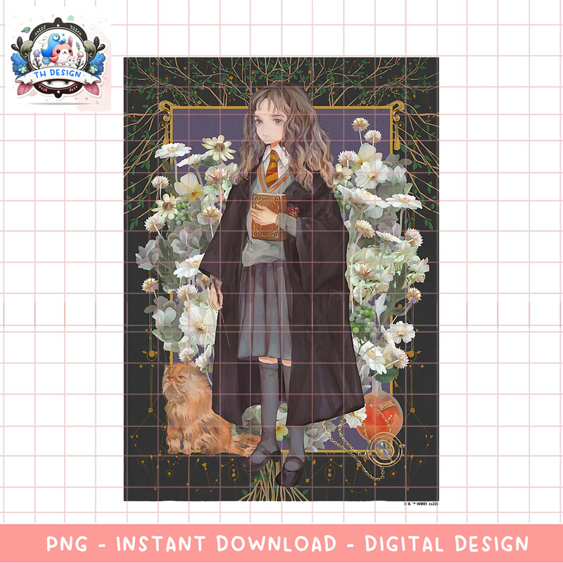 Harry Potter Deathly Hallows 2 Hermione Floral Portrait PNG Download copy.png
