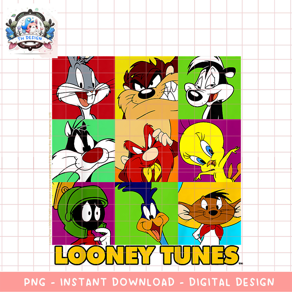 Kids Looney Tunes Character Panels Retro Collage Youth PNG Download copy.png