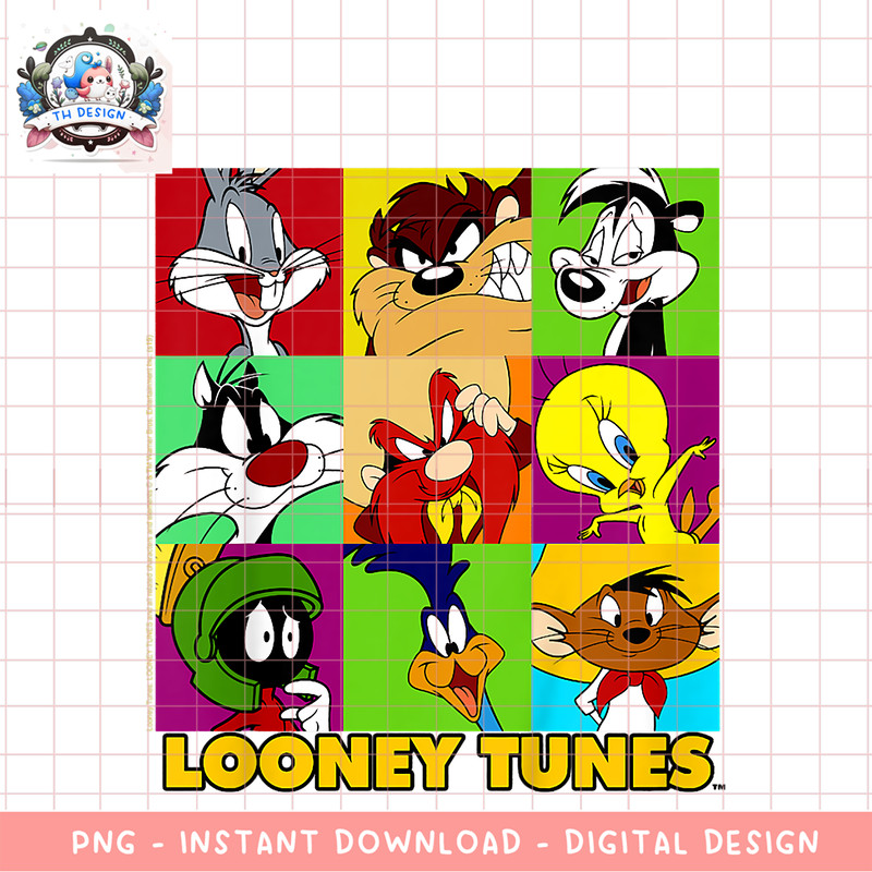 Kids Looney Tunes Character Panels Retro Collage Youth PNG Download copy.png