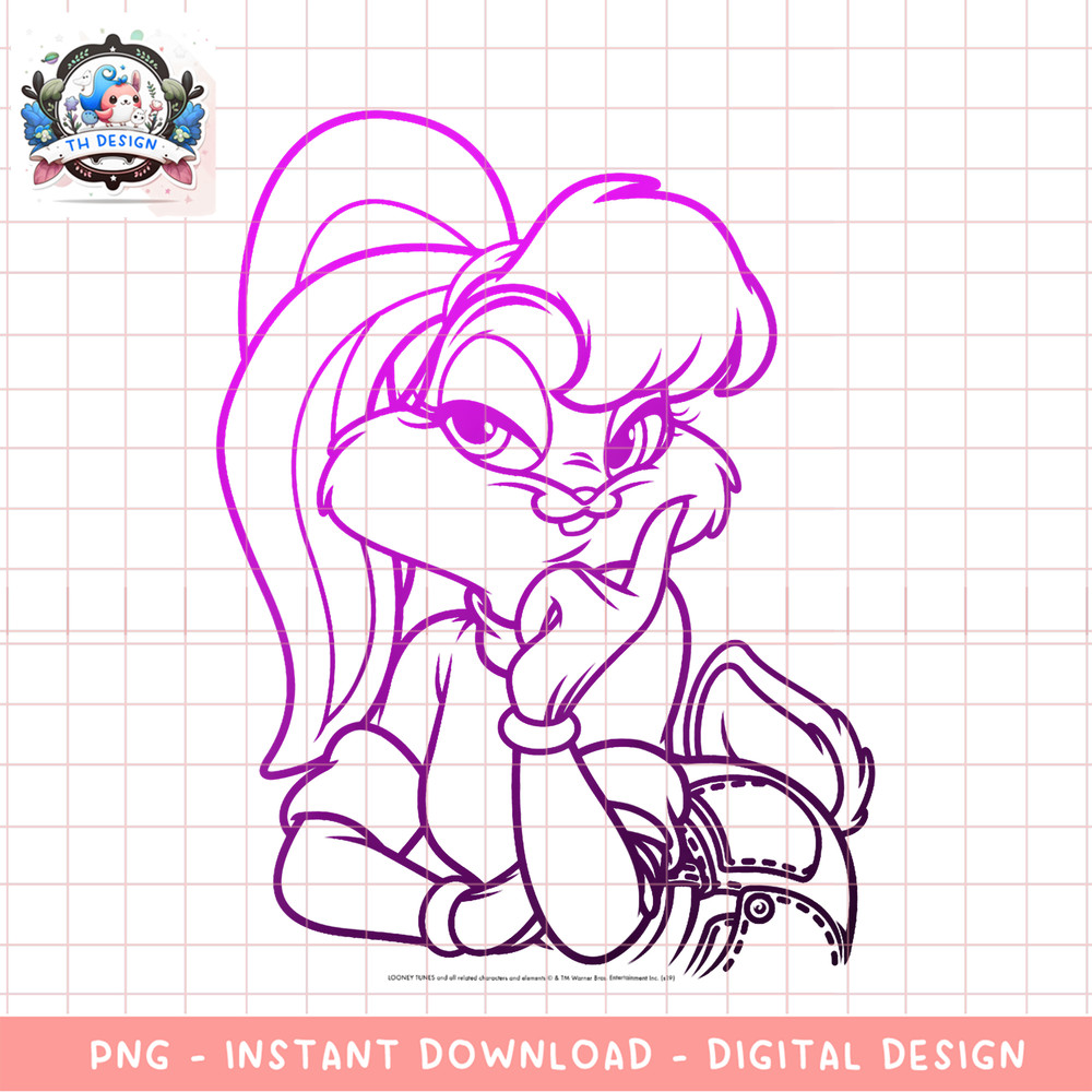 Kids Looney Tunes Lola Bunny Gradient Outline png, digital download, instant .png
