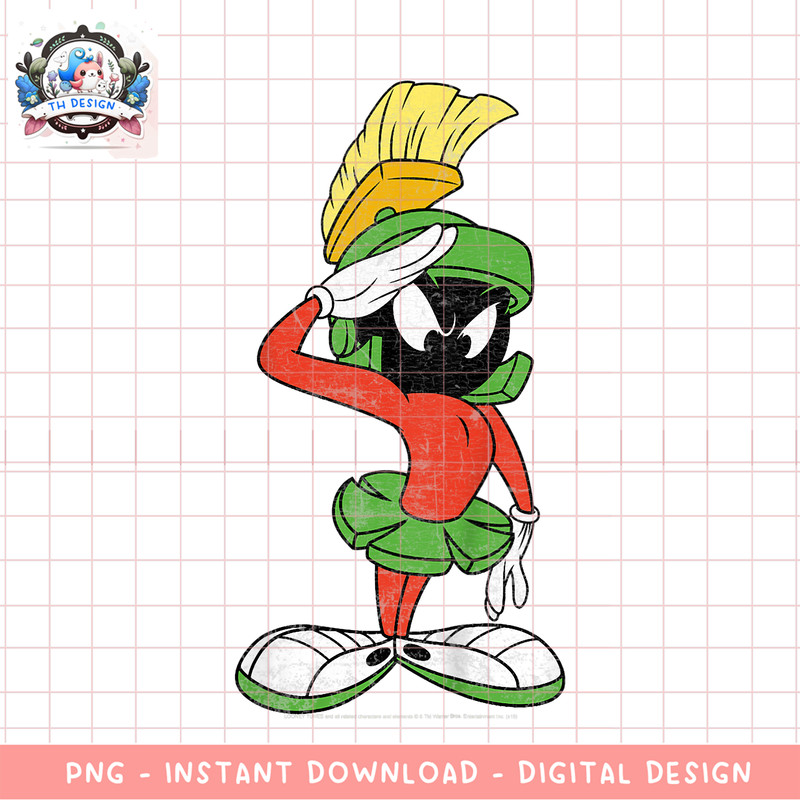 Kids Looney Tunes Marvin The Martian Salute Portrait png, digital download, instant .png
