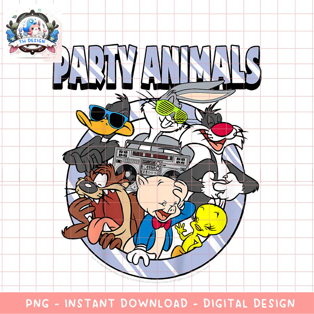 Kids Looney Tunes Party Animals Group Shot png, digital download, instant .png
