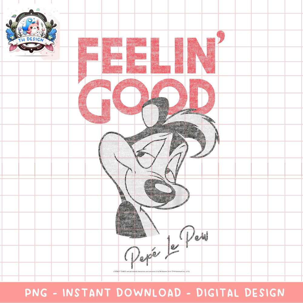 Kids Looney Tunes Pepe Le Pew Feelin_ Good png, digital download, instant .png