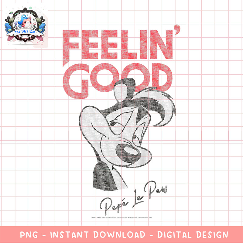 Kids Looney Tunes Pepe Le Pew Feelin_ Good png, digital download, instant .png