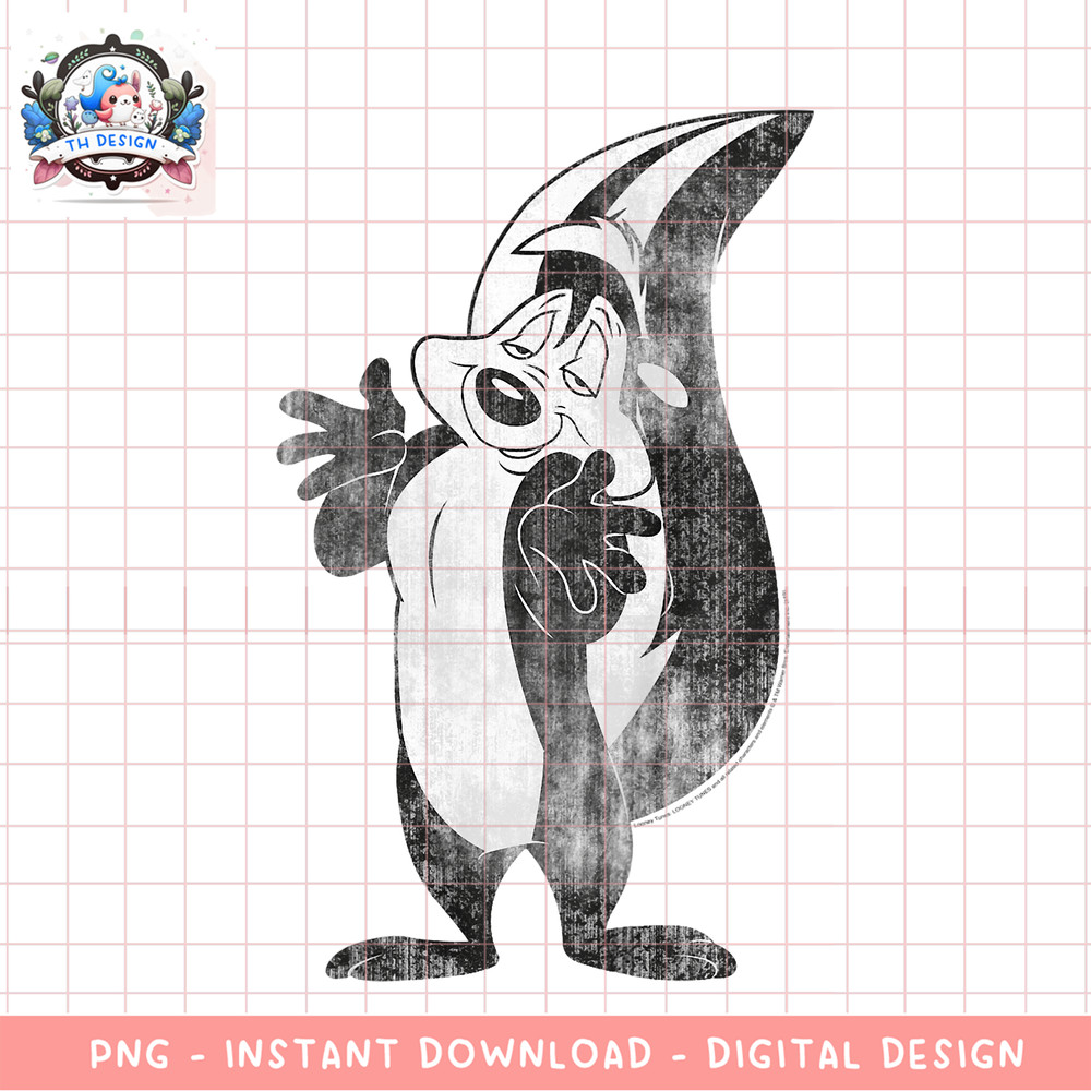 Kids Looney Tunes Pepe Le Pew Vintage Portrait png, digital download, instant .png