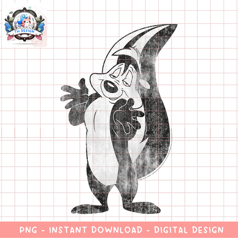 Kids Looney Tunes Pepe Le Pew Vintage Portrait png, digital download, instant .png