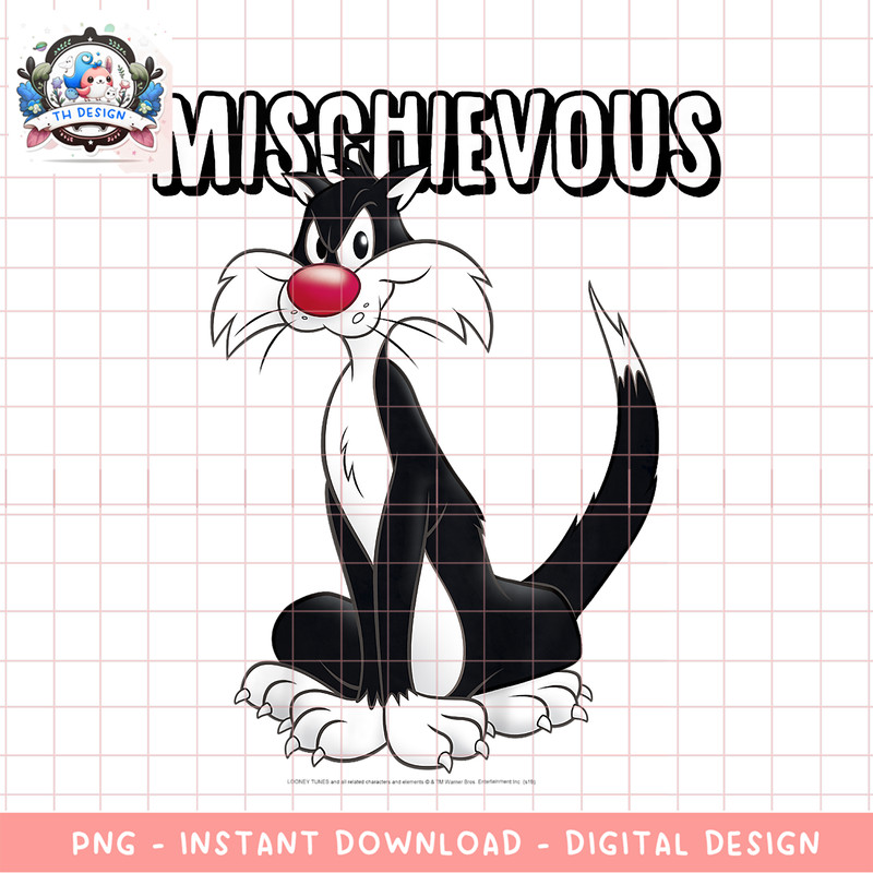 Kids Looney Tunes Sylvester Mischievous Portrait png, digital download, instant .png