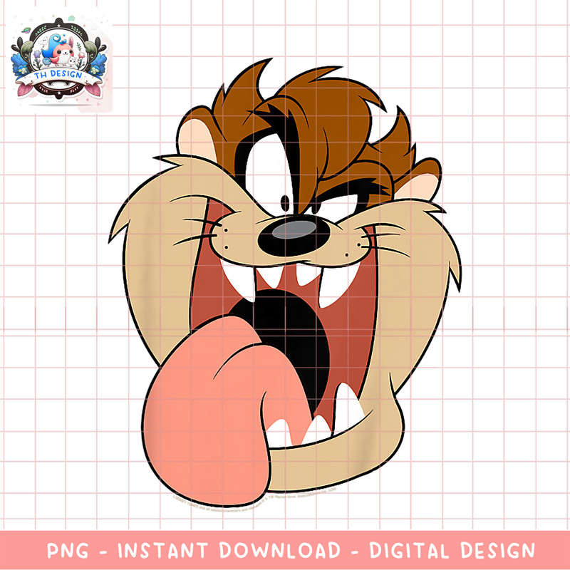 Kids Looney Tunes Tasmanian Devil Classic Cartoon Big Face Youth png, digital download, instant .png