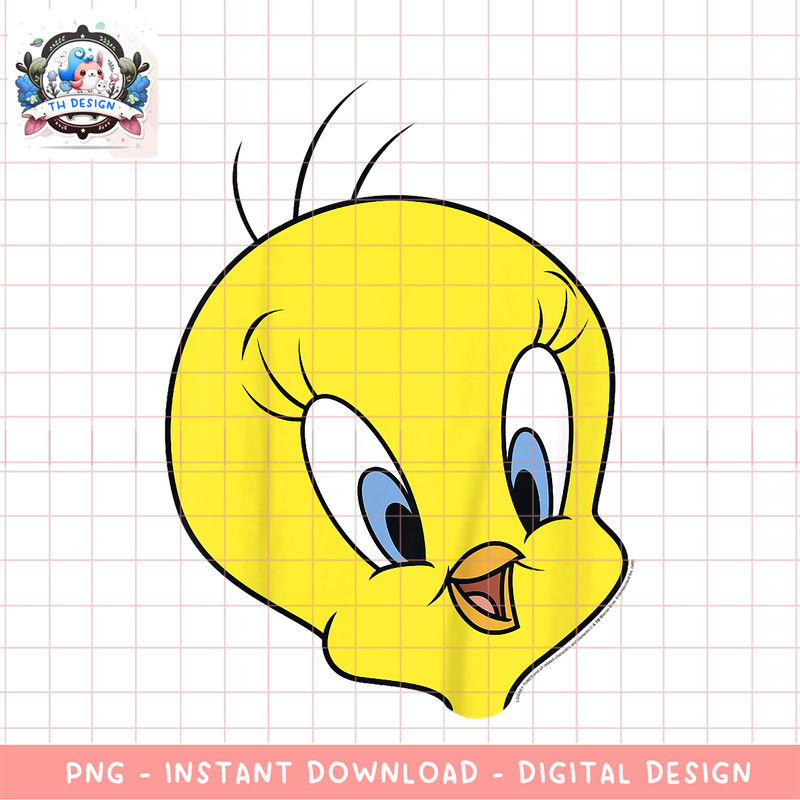 Kids Looney Tunes Tweety Bird Big Face png, digital download, instant .png