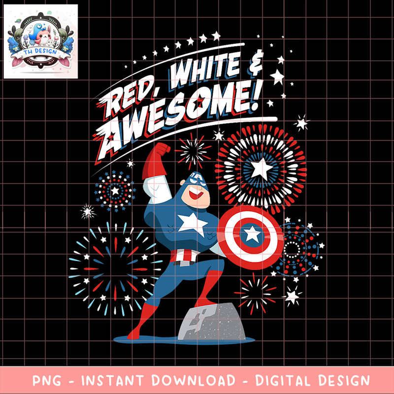 Marvel Captain America Red, White _ Awesome 4th of July png, digital download, instant .png