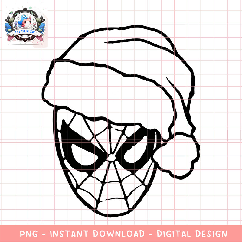 Marvel Christmas Spider-Man Santa Big Face png, digital download, instant .png