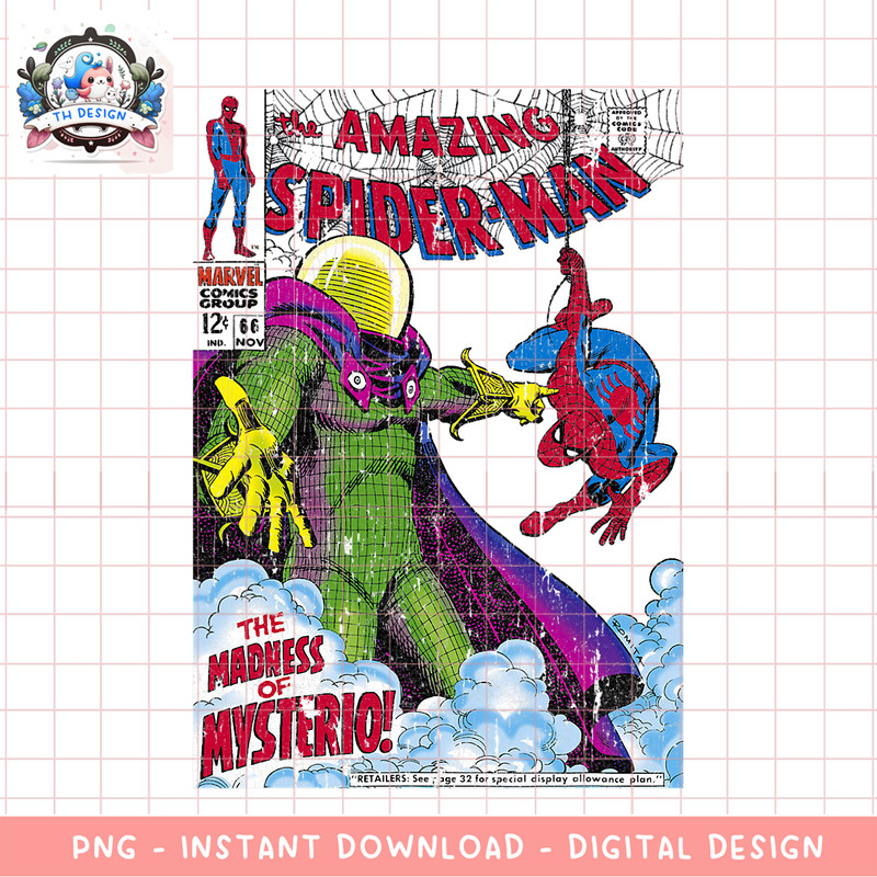Marvel Comics Spider-Man Mysterio Cover png, digital download, instant .png