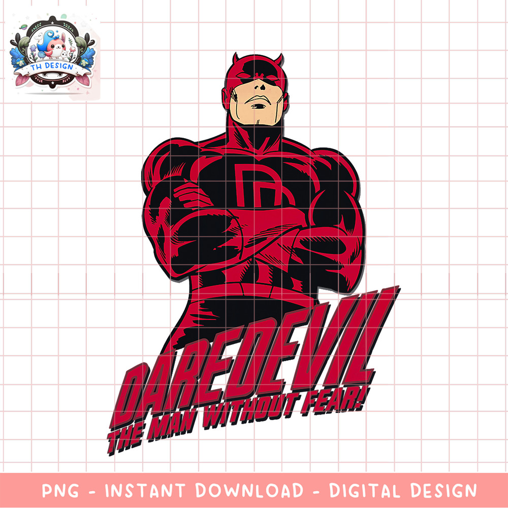 Marvel Daredevil The Man Without Fear Vintage Comic Icon png, digital download, instant .png