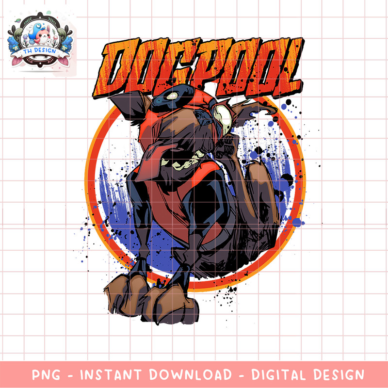 Marvel Deadpool Dogpool Got Fleas Graphic png, digital download, instant png, digital download, instant .png