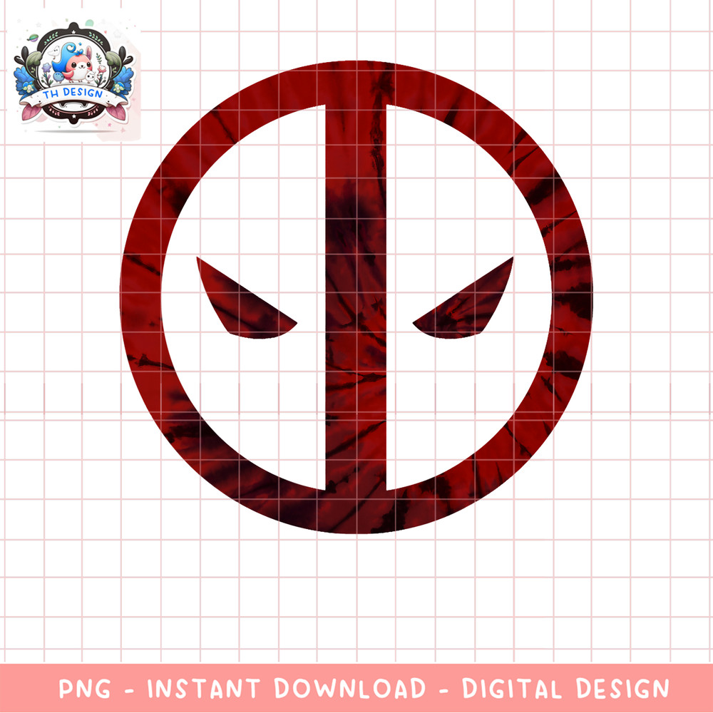 Marvel Deadpool Tie Dye Face Symbol Graphic png, digital download, instant png, digital download, instant .png
