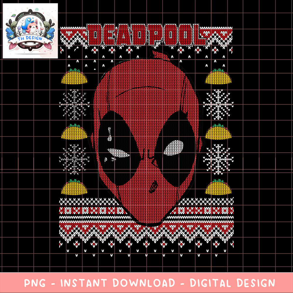 Marvel Deadpool Ugly Christmas Sweater Graphic png, digital download, instant png, digital download, instant.pngMarvel Deadpool Ugly Christmas Sweater Graphic p