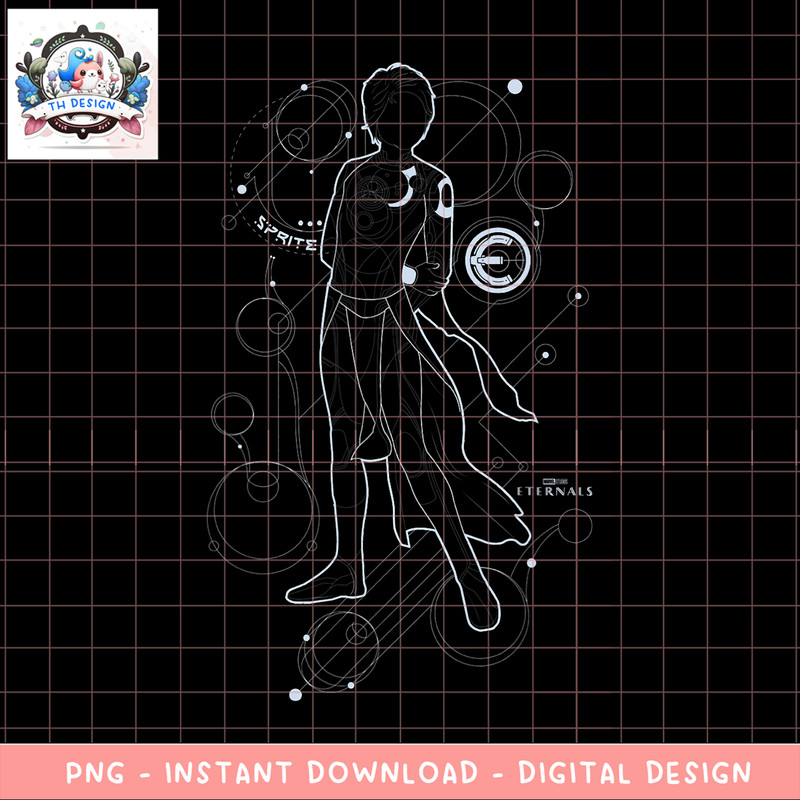 Marvel Eternals Sprite Line Art Silhouette png, digital download, instant .png