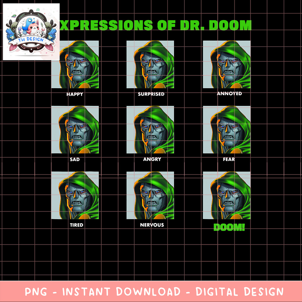 Marvel Expressions Of Dr. Doom Panels png, digital download, instant .png