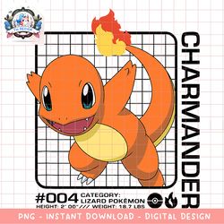pokemon  - charmander stats png, digital download, instant