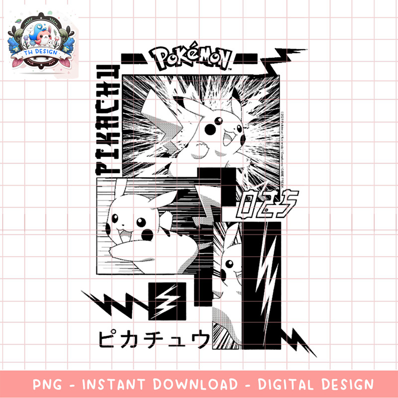 Pokemon - Pikachu Comic png, digital download, instant .png